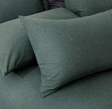 100% Jersey Cotton Quilt Cover Set - Green - Super King - Front View