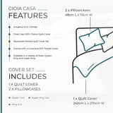 100% Cotton Hugo Reversible Printed Quilt Cover Set - Super King Size - Extra Image