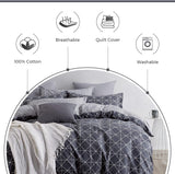 100% Cotton Manhattan Reversible Printed Quilt Cover Set - Super King Size - Side View