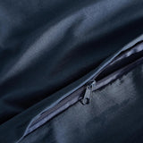 Vintage Washed Microfibre Quilt Cover Set (3Pcs) - Navy - Super King Size - Top-Down View