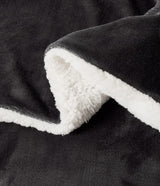 2-in-1 Teddy Sherpa Quilt Cover Set (Charcoal, Super King) - Side View