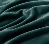 2-in-1 Teddy Sherpa Quilt Cover Set (Emerald Green, Super King) - Rear View