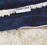 2-in-1 Teddy Sherpa Quilt Cover Set (Navy Blue, Super King) - Top-Down View