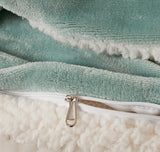 2-in-1 Teddy Sherpa Quilt Cover Set (Sage Green, Super King) - Extra Image