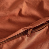 Vintage Washed Microfibre Quilt Cover Set (3Pcs) - Terracotta - Super King Size - Side View