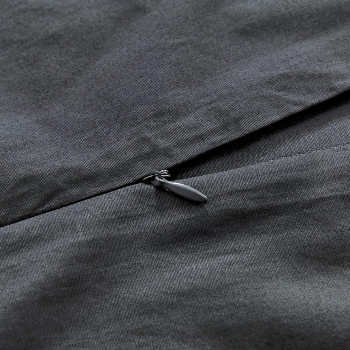 100% Cotton Vintage Washed Bed Quilt Cover Set - Charcoal - Super King Size