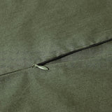 100% Cotton Vintage Washed Bed Quilt Cover Set - Khaki Green - Super King Size - Close-Up Angle