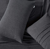 Set of 2 100% Jersey Cotton Soft Breathable Stretchy Standard Pillowcase - Black Marble - Front View