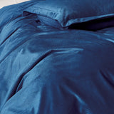 Set of 2 Super Soft Corduroy Velvet Standard Pillowcase - Navy Blue - Side View