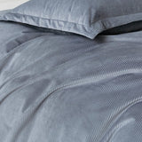 Set of 2 Super Soft Corduroy Velvet Standard Pillowcase - Steel - Side View