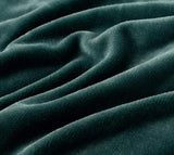 Teddy Sherpa Twin-Pack Standard Pillowcases - Soft Reversible Velvet & Sherpa Cushion Covers - Machine Washable with Zipper Closure -  48x73cm - Emerald Green - Close-Up Angle