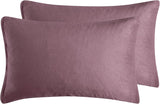 Teddy Sherpa Twin-Pack Standard Pillowcases - Soft Reversible Velvet & Sherpa Cushion Covers - Machine Washable with Zipper Closure -  48x73cm - Mauve - Front View