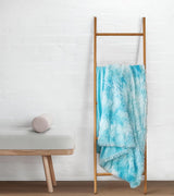 Double Sided Fx Fur Shaggy Throw Blanket - Blue - Side View