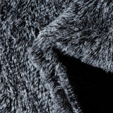 Double Sided Fx Fur Shaggy Throw Blanket - Charcoal - 45-Degree Angle