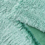 Double Sided Fx Fur Shaggy Throw Blanket - Emerald - 45-Degree Angle