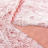 Double Sided Fx Fur Shaggy Throw Blanket - Rose - 45-Degree Angle