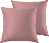 Twin-Pack Velvet Cushion Covers - Soft Microfibre Cushion Covers with Hidden Zipper (Blush, 45cm*45cm) - Front View