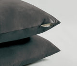Twin-Pack Velvet Cushion Covers - Soft Microfibre Cushion Covers with Hidden Zipper (Dark Grey, 30cm*50cm) - Side View