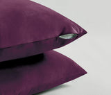 Twin-Pack Velvet Cushion Covers - Soft Microfibre Cushion Covers with Hidden Zipper (Plum, 30cm*50cm) - Side View