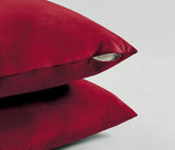 Twin-Pack Velvet Cushion Covers - Soft Microfibre Cushion Covers with Hidden Zipper (Red, 30cm*50cm) - Side View