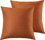 Twin-Pack Velvet Cushion Covers - Soft Microfibre Cushion Covers with Hidden Zipper (Terracotta, 45cm*45cm) - Front View