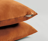 Twin-Pack Velvet Cushion Covers - Soft Microfibre Cushion Covers with Hidden Zipper (Terracotta, 65cm*65cm) - Side View