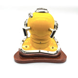 US Navy Mark V Diving Helmet Miniature 230mm - Yellow - Front View