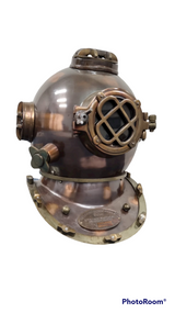US Navy Mark V Diving Helmet – Dark Antique Finish - Front View