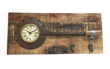 Antique Frying Pan Wall Clock on Reclaimed Mango Wood