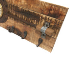 Antique Frying Pan Wall Clock on Reclaimed Mango Wood