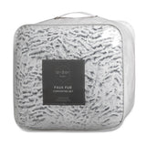 Faux Fur SHERPA 3PCE COMFORTER SET - QUEEN/KING - Top-Down View