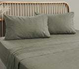 Embre Linen Look Washed Cotton SHEET SET - QUEEN - Front View