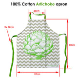 Artichoke 100% Cotton Apron 59 x 80cm - Front View