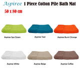 1000GSM Aspiree Soft 100% Cotton Bath Mat 50 x 80 cm Spa Green - Front View