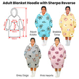 Adult Women Comfy Warm Blanket Hoodie with Sherpa Fleece Reverse Yellow Brekkie Time - Front View