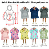 Blanket Hoodie with Sherpa Reverse Apple Hearts - Front View