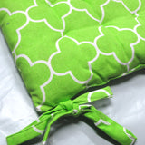 Set of 2 Cotton Chair Pads Moroccan Lime with Ties 40 x 40 cm - Front View