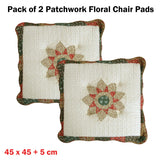 Choice Set of 2 Patchwork Floral Chair Pads 45 x 45 + 5 cm - Front View