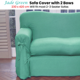 Jade Green Sofa Cover 2 to 3 Seater 230 X 420cm - Front View