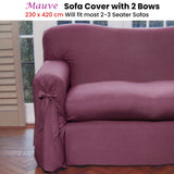 Mauve Sofa Cover 2 to 3 Seater 230 X 420cm - Front View