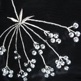Pair of Embroidered Rod Pocket Curtains 150 x 213cm each Silver Petals - Front View