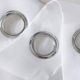 Pair of White Eyelet Sheer Curtains 140 x 225cm - Side View