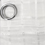 Pair of White Checkered Eyelet Sheer Curtains 140 x 225cm - Side View