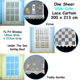 One Piece Kids CuteSheer Lace Curtain Circus - Front View