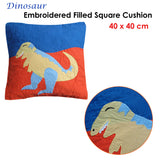 Dinosaur Embroidered Filled Cushion - Front View