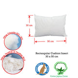 Duck Feather Rich Fill Cushion Inserter Rectangular 30 x 50cm - Front View