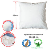 Duck Feather Rich Fill Cushion Inserter Square 65 x 65 cm - Front View