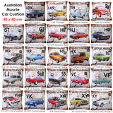 Classic Australian Muscle Car Cushion - HG GTS Monaro Red Design - Front View