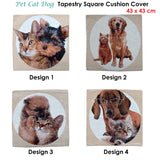Tapestry Pet Cat Dog Square Cushion Cover Design 2 - Front View