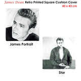 James Dean Star Square Cushion Cover - Front View